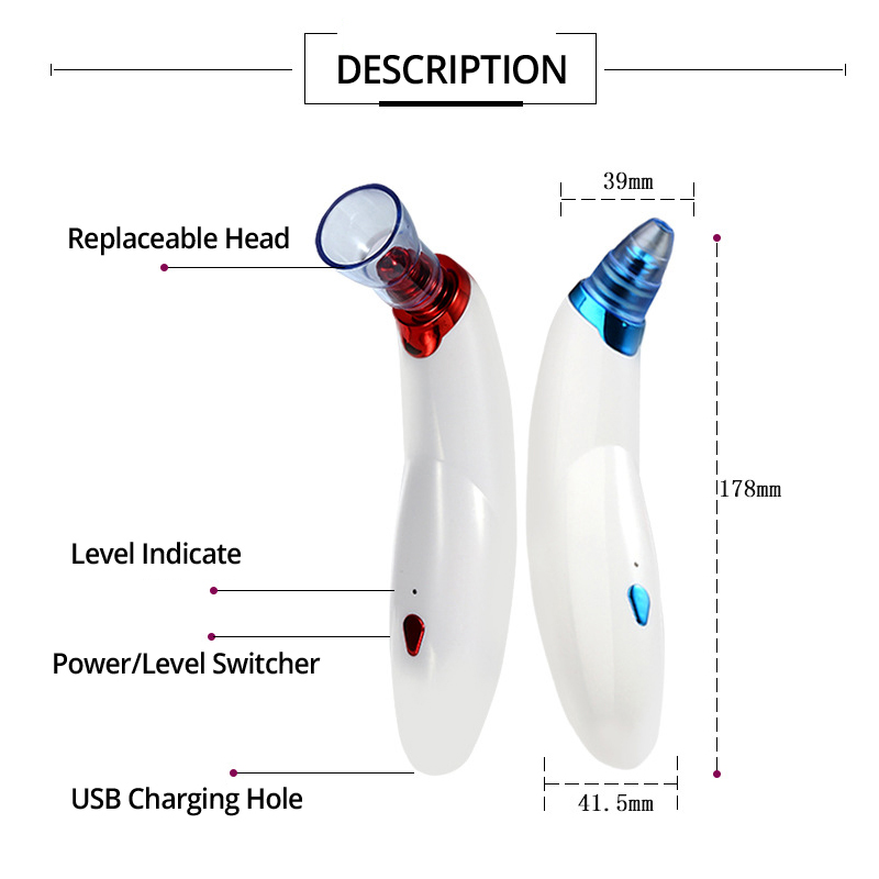 Extracteur Points Noirs Visage et Nez Comédon Aspiration Spot Cleaner